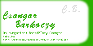 csongor barkoczy business card